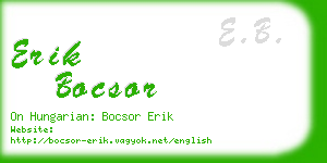 erik bocsor business card